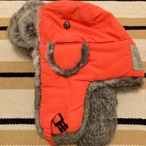 Mad Bomber Rabbit Fur Lined Blaze Orange Hunting Hat, Size L,